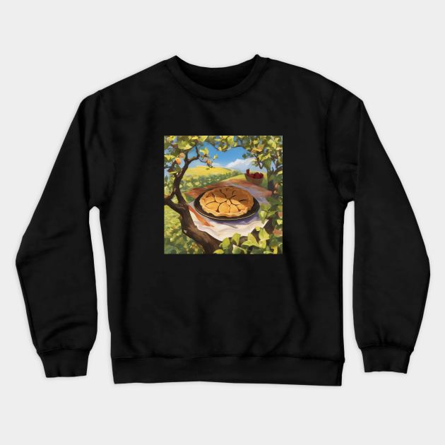 Apple Pie Vintage Slice Sweet Kawaii Retro Picture Crewneck Sweatshirt by Flowering Away